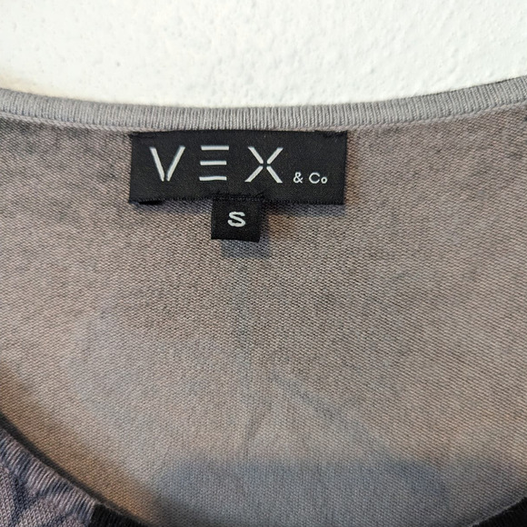 Vintage Vex & Co Y2K Embellished Floral Retro Long Sleeve Blouse Black Grey - Picture 4 of 5